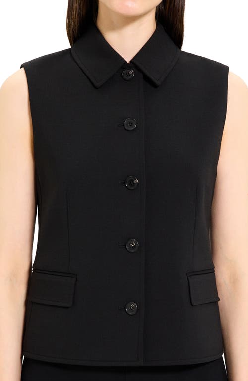 Theory Tailored Wool-blend Vest In Black