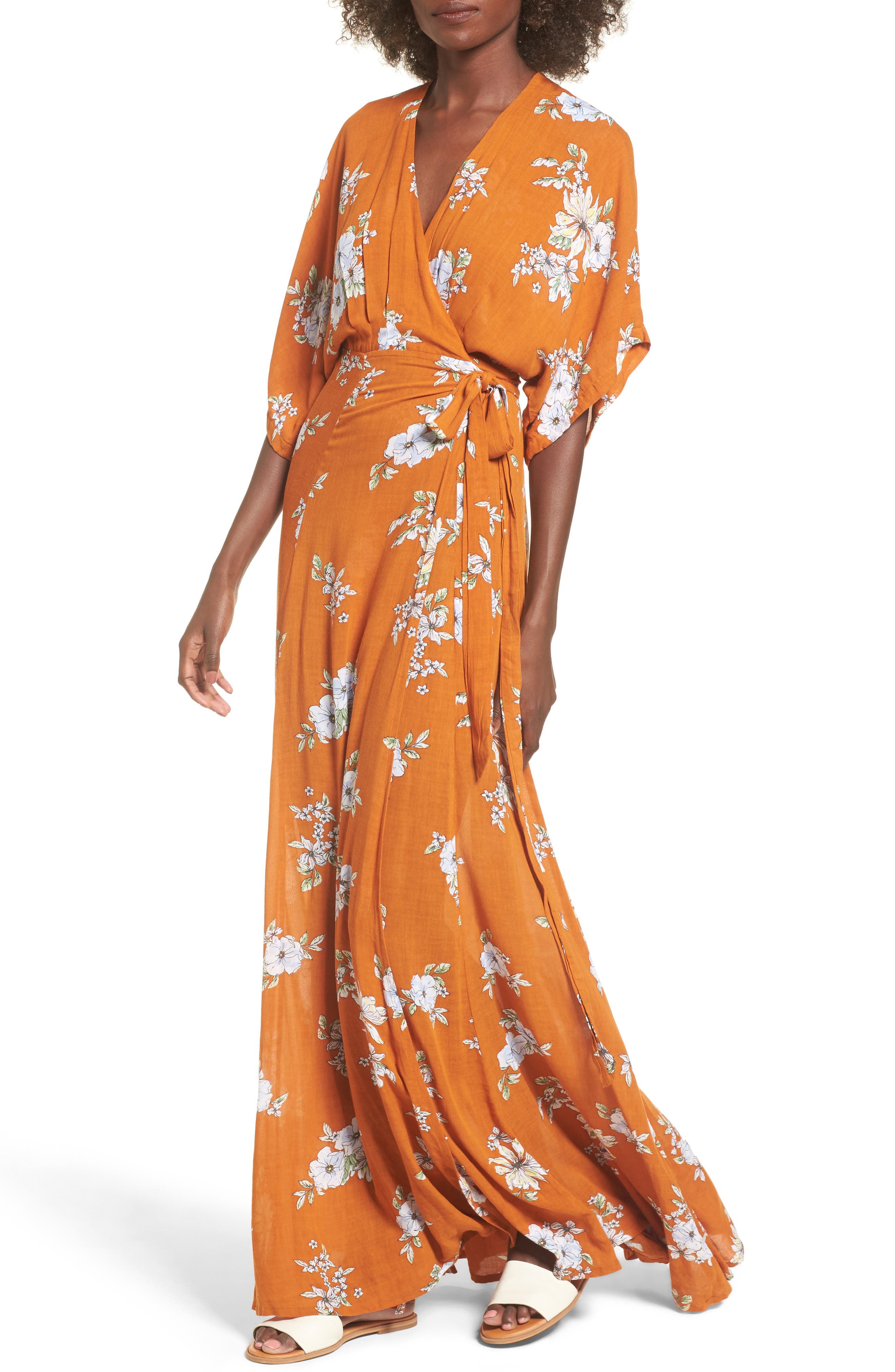 FAITHFULL THE BRAND Bergamo Floral Wrap Maxi Dress Nordstrom