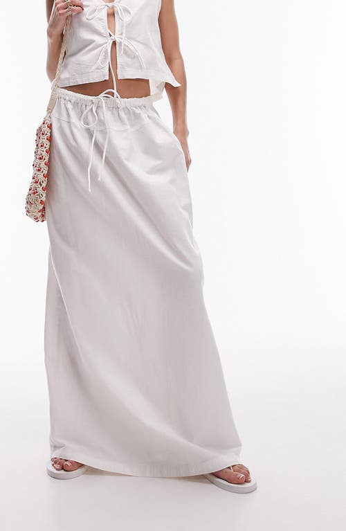 Tie Waist Maxi Skirt in White