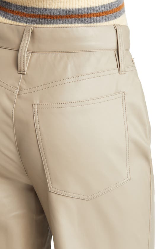 Madewell The Perfect High Waist Straight Leg Faux Leather Pants In Pumice