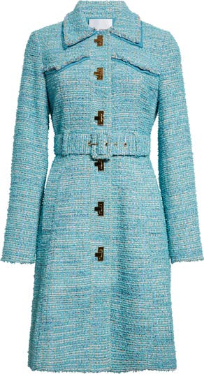 St. John Collection Belted Longline Eyelash Tweed Jacket | Nordstrom