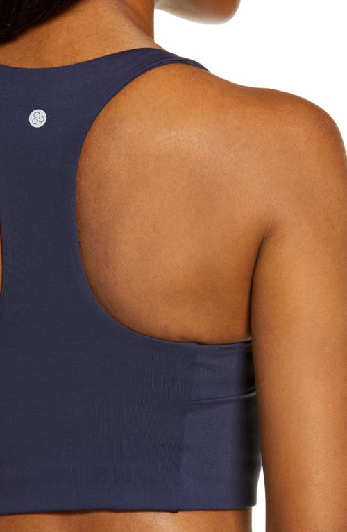 Zella Studio Lite Longline Bra In Navy Nightfall