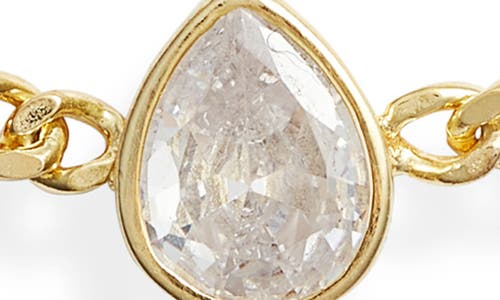 Shymi Fancy Shape Cubic Zirconia Curb Chain Bracelet In Gold/white/pear Cut