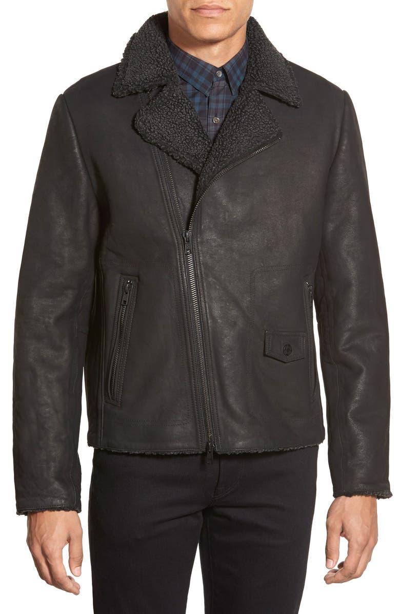 Vince Camuto Leather Moto Jacket with Faux Shearling Lining | Nordstrom