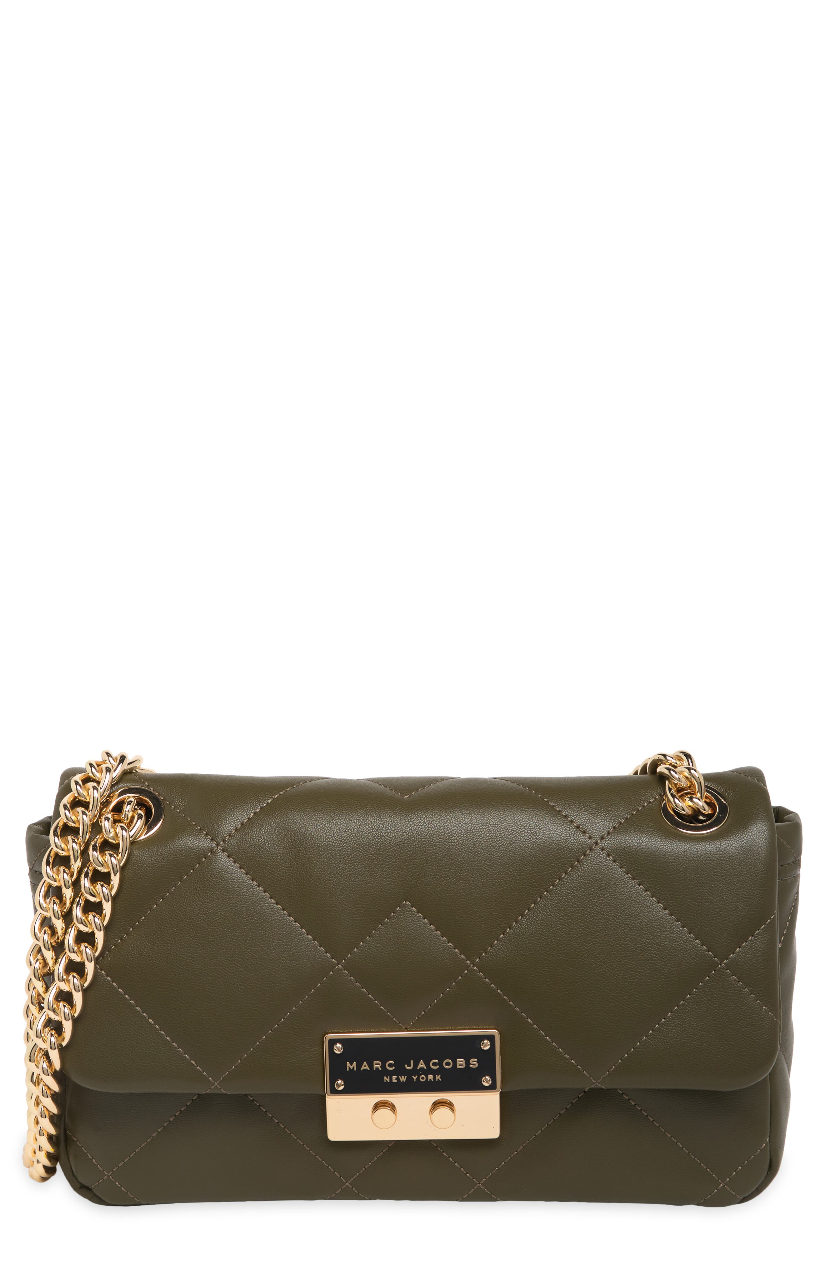 marc jacobs logo quilted phone crossbody bag