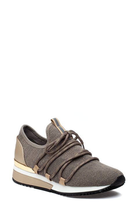 metallic slip on shoes