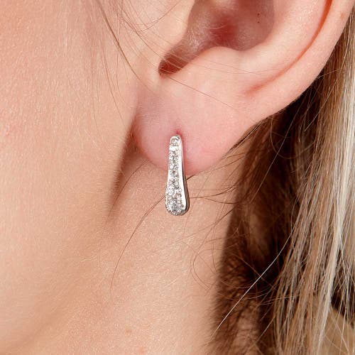 Lucy Quartermaine Women's Solid Sterling Silver Skinny Drip Studs With White Topaz In Sterling Silver