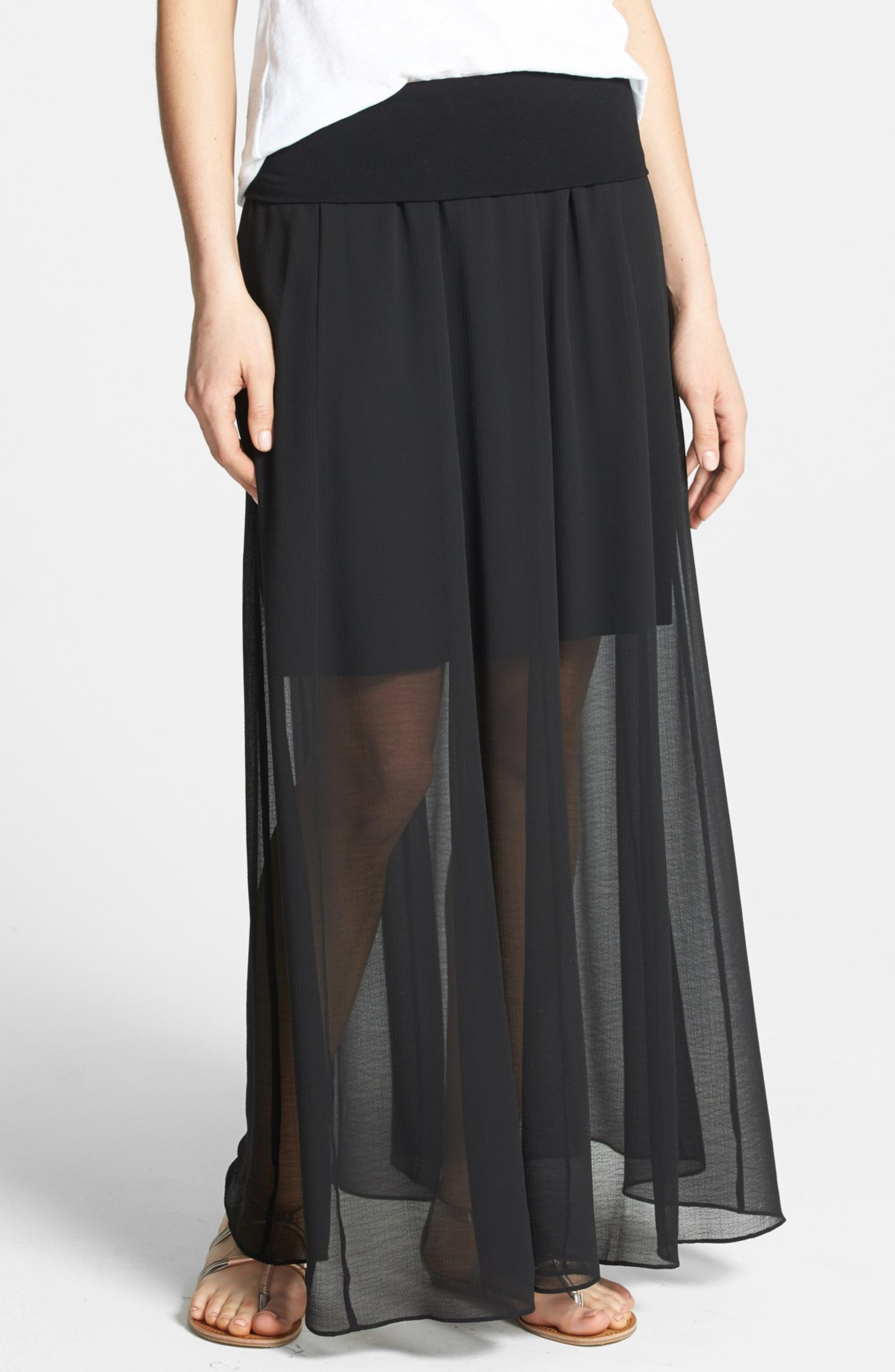 Vince Camuto Sheer Pleat Maxi Skirt | Nordstrom