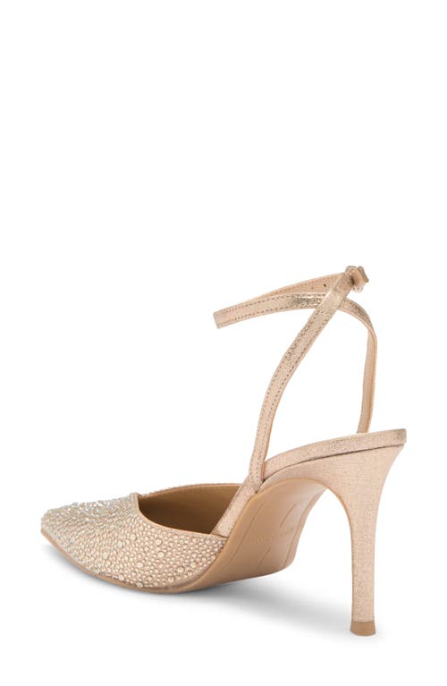 Dolce Vita Keisha Crystal Pointed Toe Pump In Light Gold Fabric