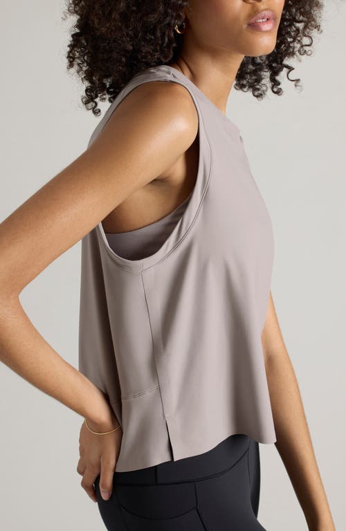 Shop Rhone Serene Crop Performance Tank In Taupe Mist