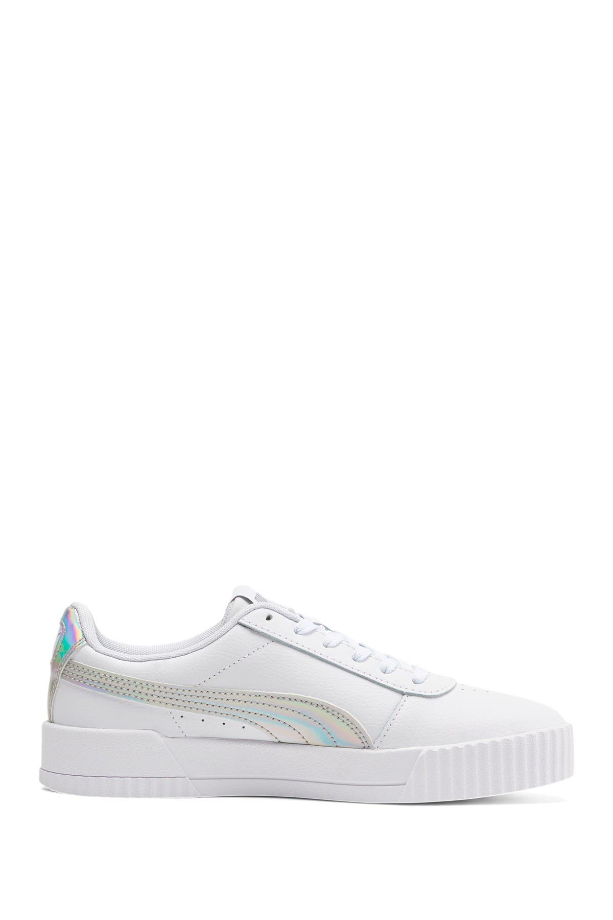 white puma carina sneakers