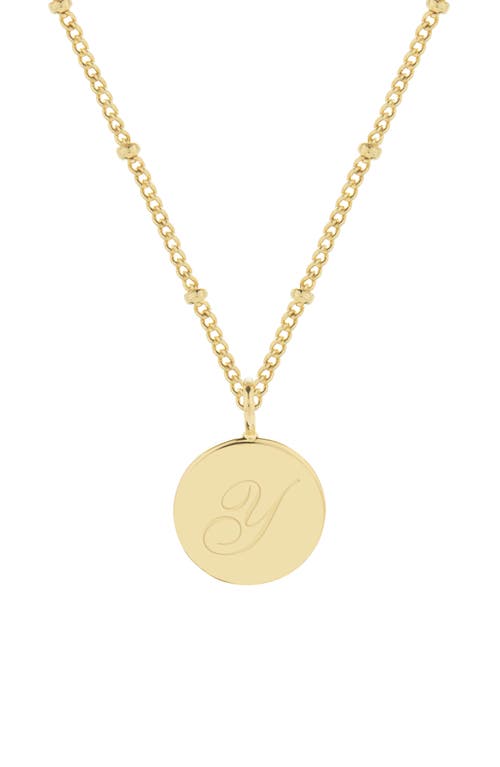Brook and York Lizzie Initial Pendant Necklace in Gold Y