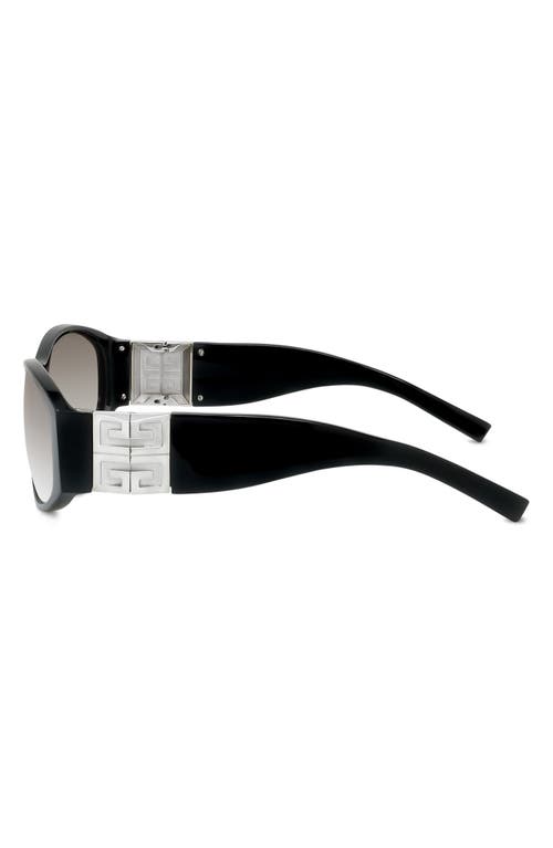 Shop Givenchy 4g Gradient Round Sunglasses In Shiny Black/gradient Smoke