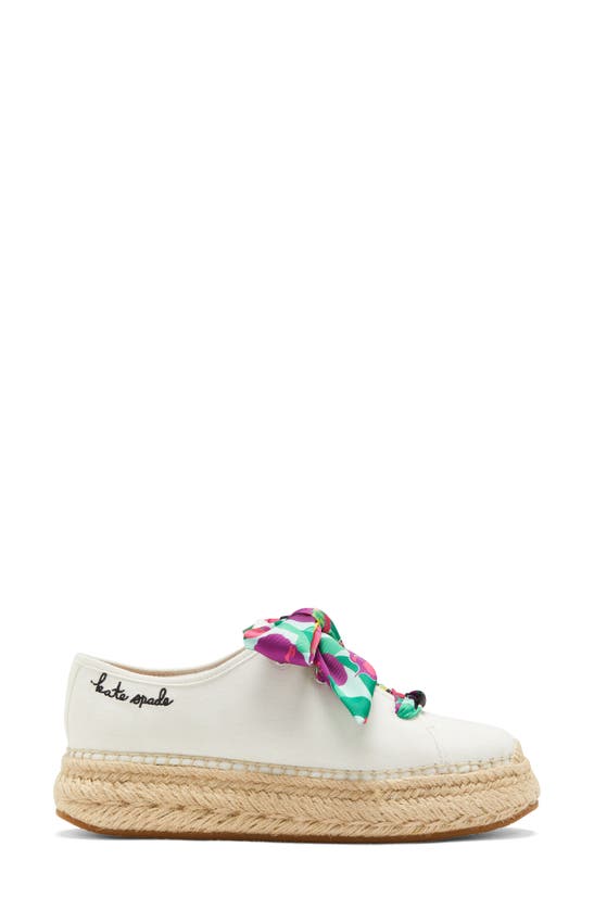 Shop Kate Spade New York Eastwell Orchid Bloom Platform Sneaker In Fresh White