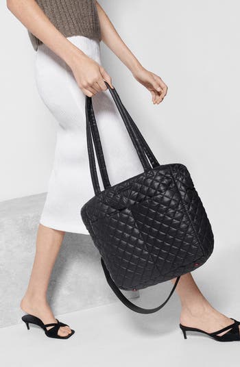Large Metro Quilted Tennis Tote Bag in Black | MZ Wallace