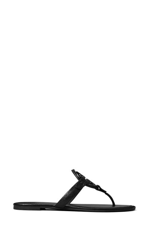 Tory Burch Miller Soft Leather Thong Sandals In Perfect Black