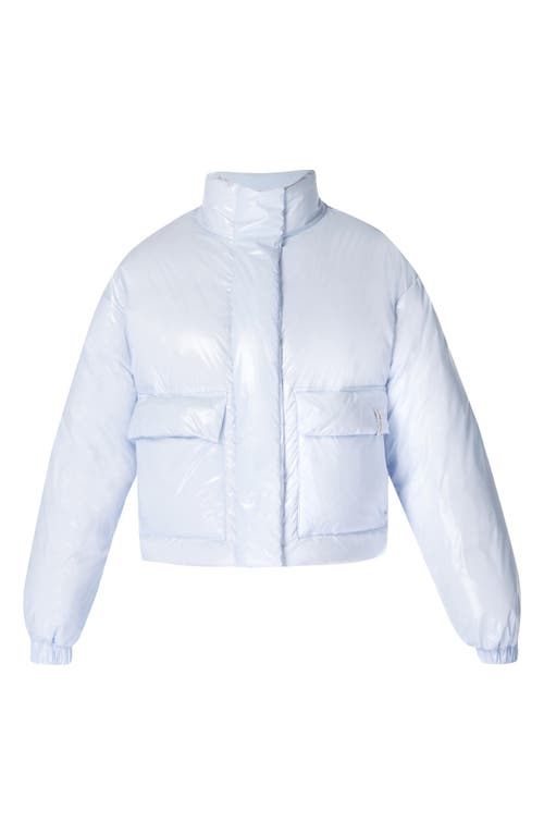 Sweaty Betty Shine Crop Puffer Jacket In Salt Blue