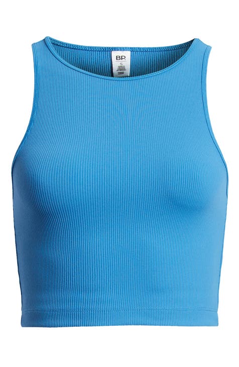 Talbots Plus Size - Strappy Back Shelf Bra Sleeveless Tank Top - Blue - 3x