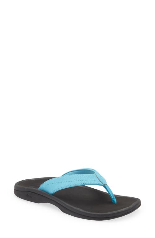 Olukai Ohana Flip Flop In Turquoise/onyx