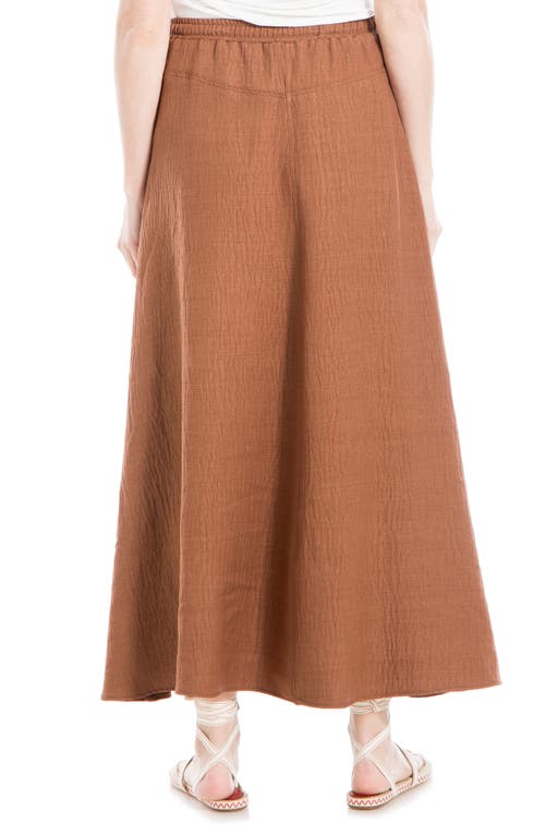 Max Studio Textured Crop Maxi Skirt In Chestnut