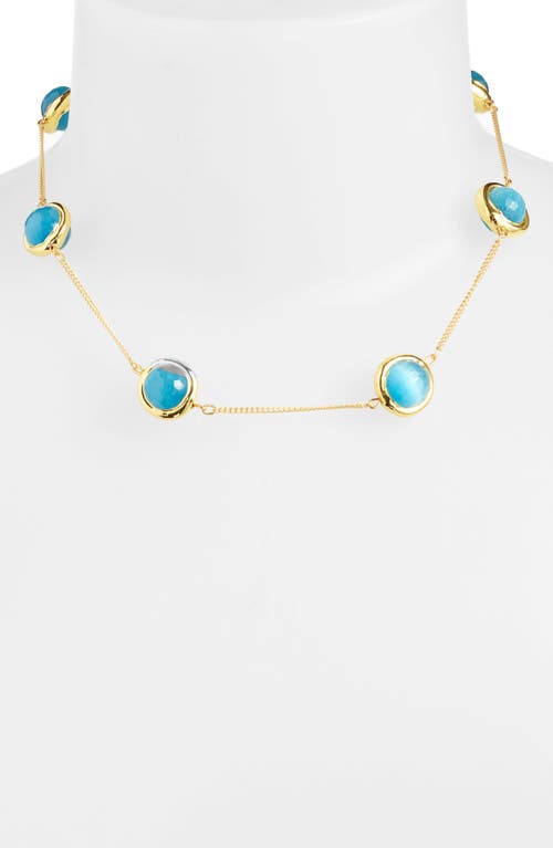 Karine Sultan Crystal Station Necklace In Gold