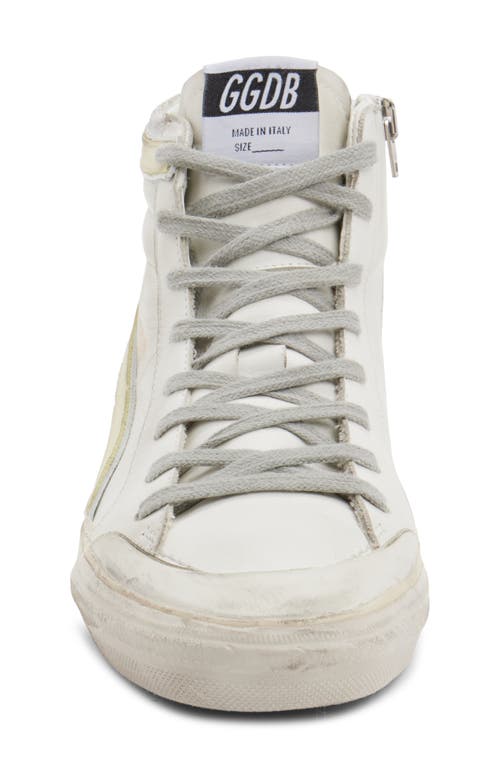 Golden Goose Slide High Top Sneaker In White/yellow