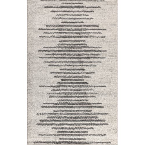 Jonathan Y Aya Berber Stripe Geometric Area Rug In Cream/gray
