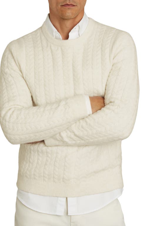 Reiss Minsk Cable Stitch Sweater in White 