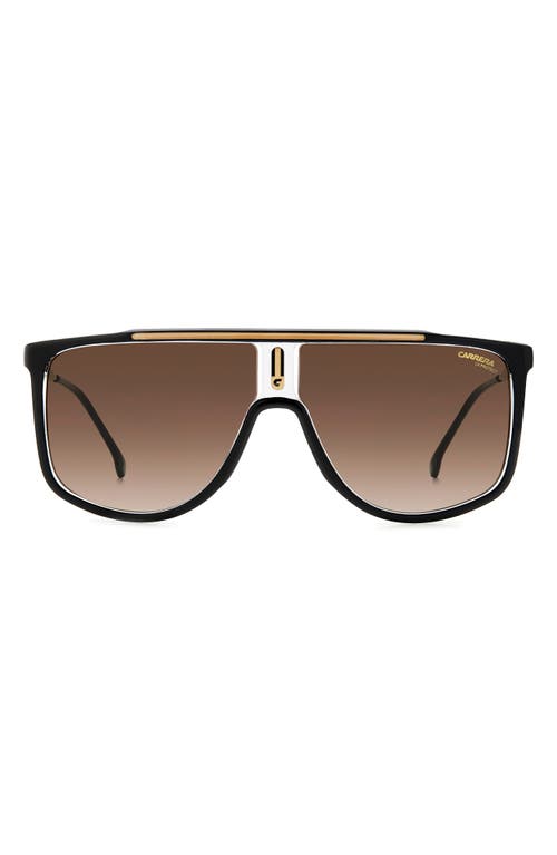 61mm Gradient Flat Top Sunglasses in Black Gold/Brown Gradient