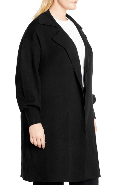 Shop City Chic Ivy Long Cardigan In Black