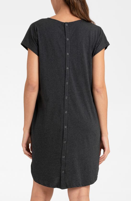 Seraphine Hospital Bag Maternity/nursing Labor Nightgown In Charcoal