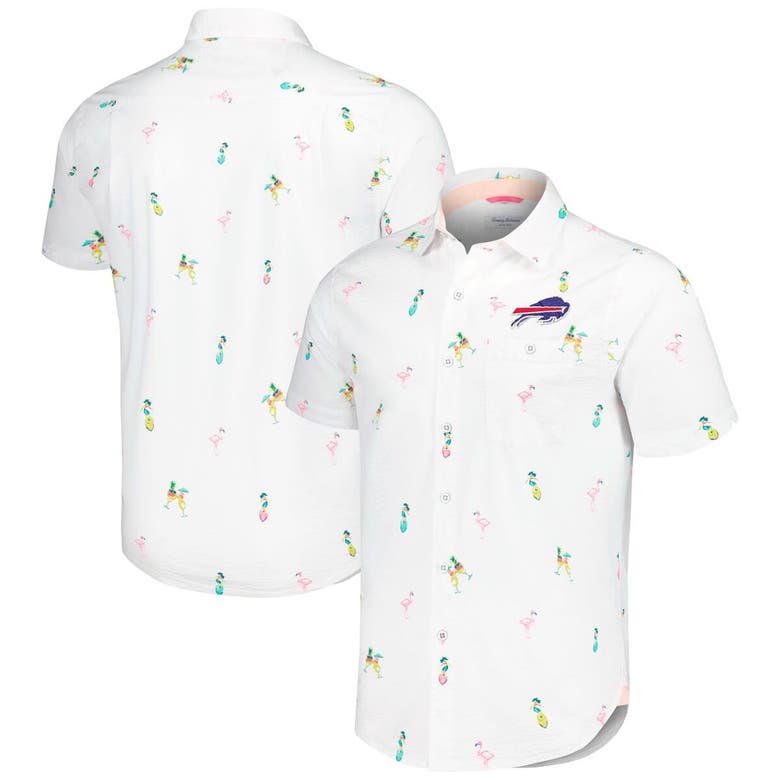 Shop Tommy Bahama White Buffalo Bills Nova Wave Flocktail Button-up Shirt