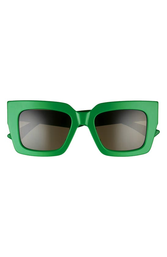Shop Bottega Veneta 52mm Rectangular Sunglasses In Green