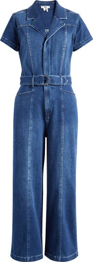 PAIGE Anessa Belted Denim Jumpsuit | Nordstrom