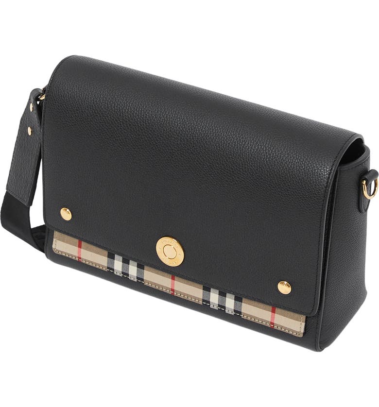 Burberry Note Leather & Vintage Check Crossbody Bag | Nordstrom