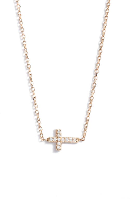 Anzie Love Letter Pavé Diamond Cross Pendant Necklace In Gold