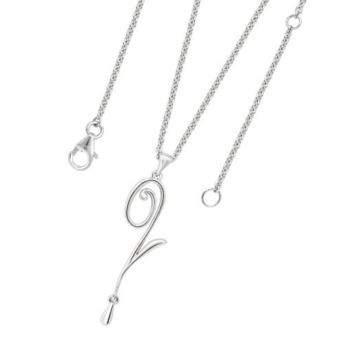 Lucy Quartermaine Q Pendant With Drop In Sterling Silver