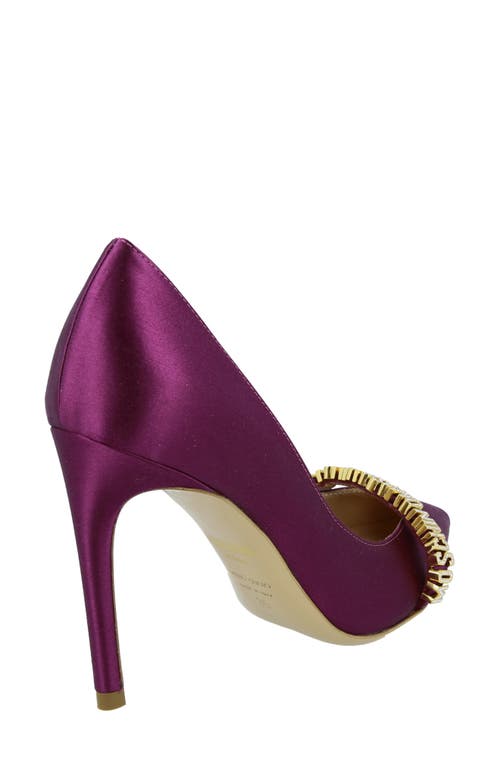 Moschino Satin Pointed Toe Pump In Raspberry