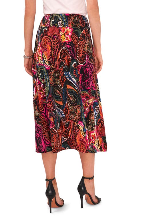 Chaus Paisley Print Skirt In Red Stp Lace