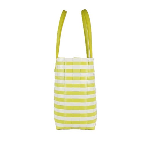 Shop Handed By Sunny Bay Recycled Plastic Weekender Bag In Bright Green/pearl White