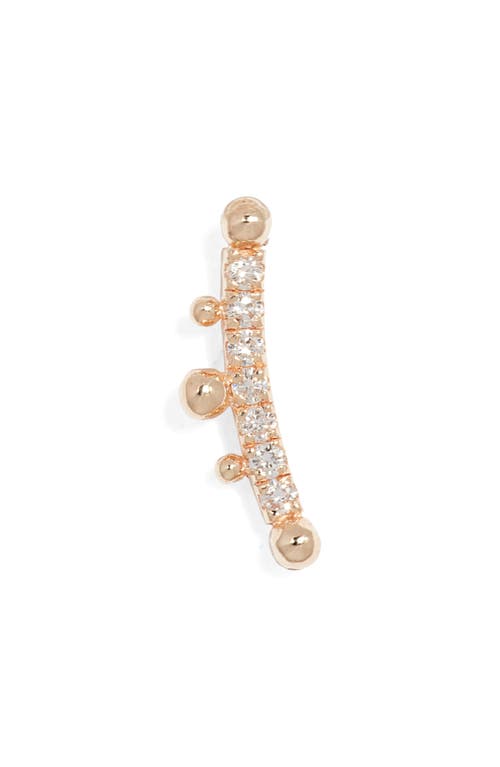 Anzie Dew Drop Marine Single Diamond Ear Crawler In Gold/diamond/left
