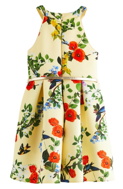 Shop Ted Baker Baker By  Kids' Floral Sleeveless Scuba Dress In Yellow