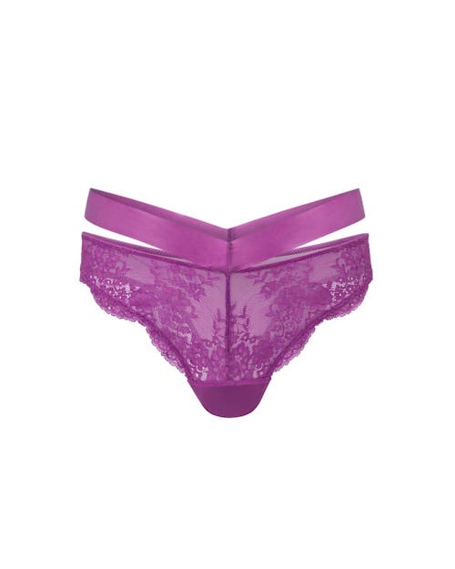 Shop Adore Me Olisa Thong Panties In Dark Purple