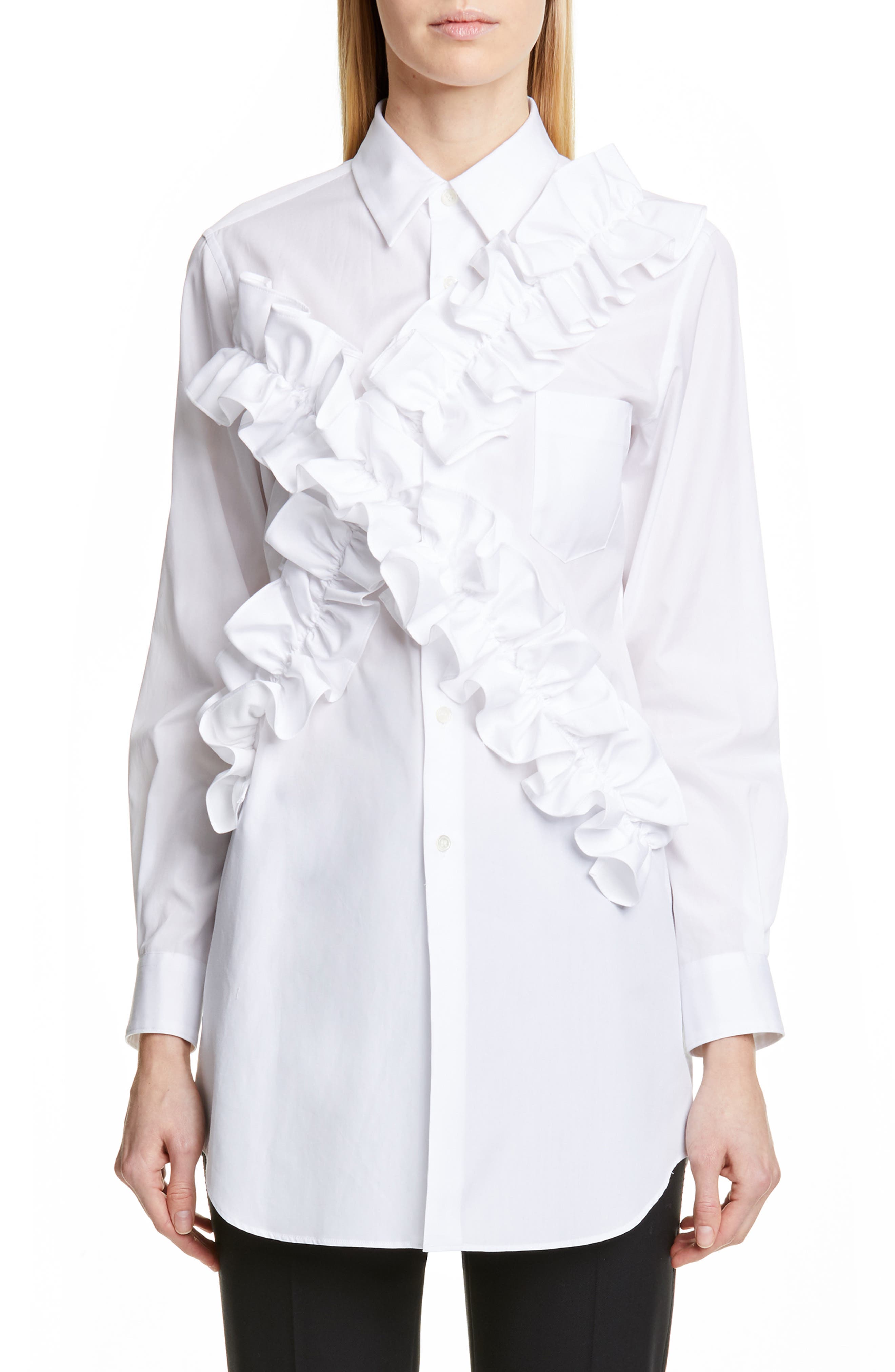 cotton ruffle shirt