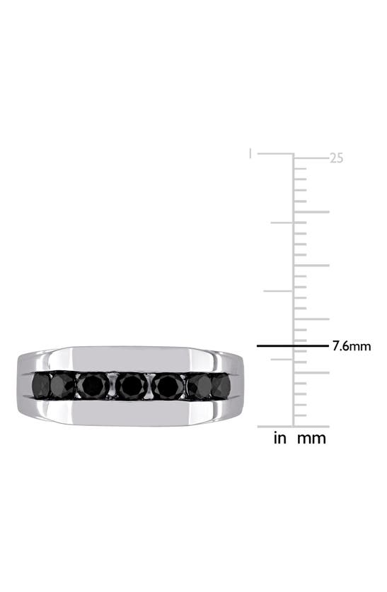 Delmar Channel Set Black Diamond Band Ring In Black