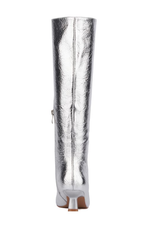 Olivia Miller Mars Knee High Boot In Silver