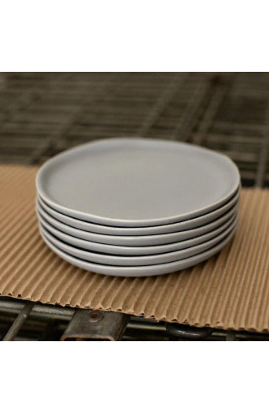 Shop Fable The Dessert Set Of 4 Plates In Dove Grey