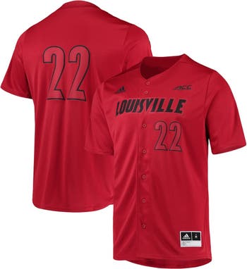 adidas Men's adidas #22 Red Louisville Cardinals Button-Up Baseball Jersey