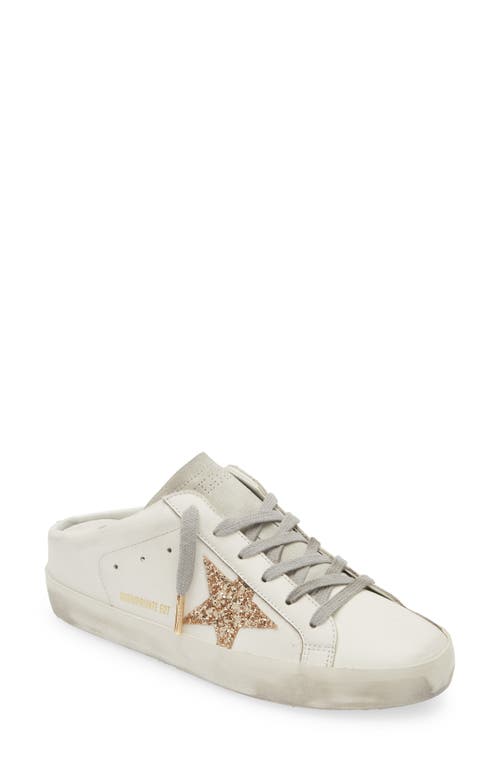 Shop Golden Goose Super-star Sabot Mule Sneaker In White/gold