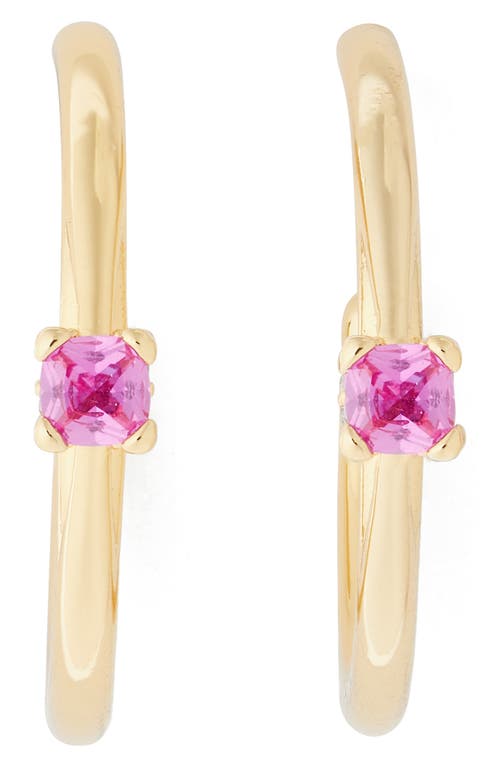 Kate Spade New York Cubic Zirconia Hoop Earrings In Rose Gold.
